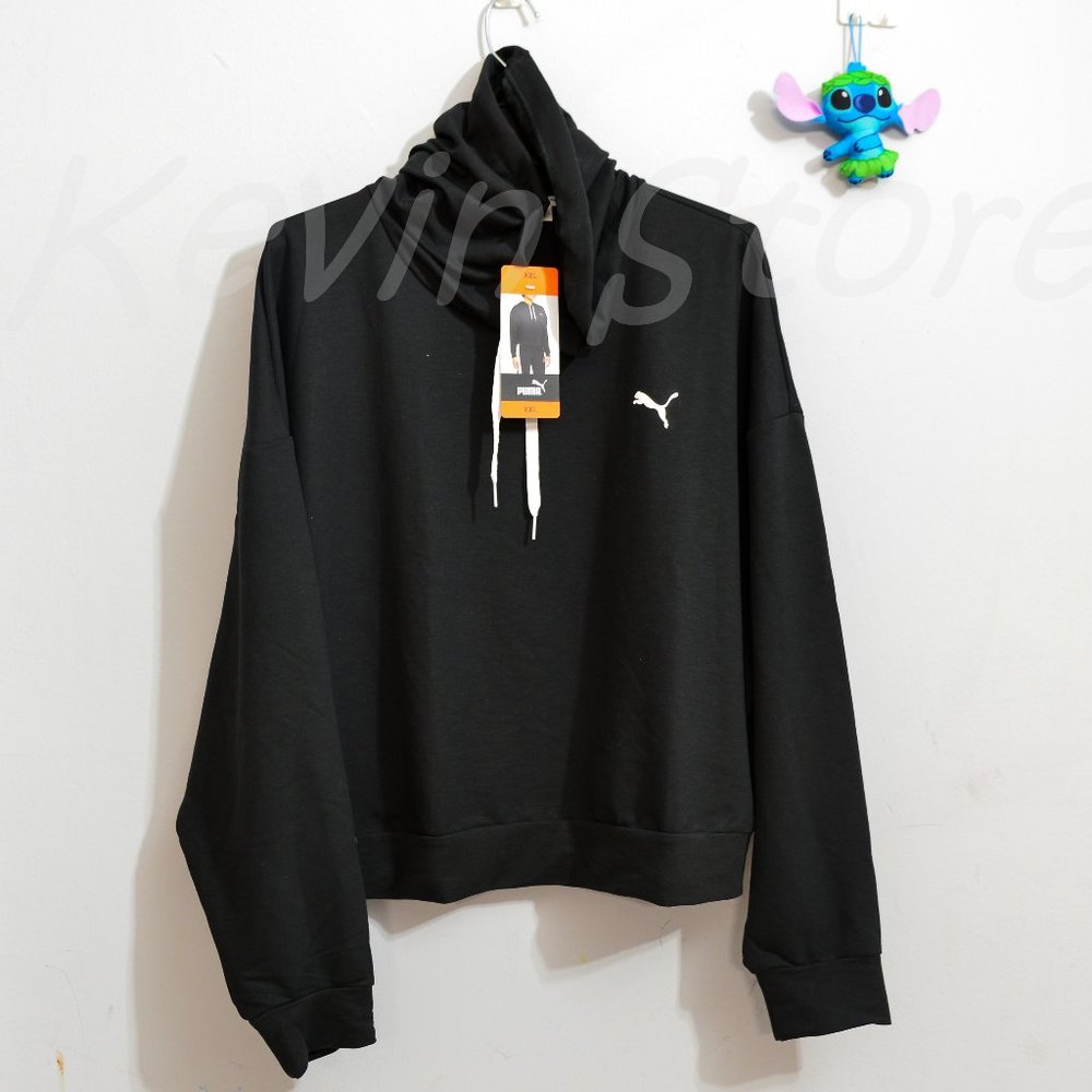 size XXL L XL‎  Black Puma ladies modern cropped fit hoodie